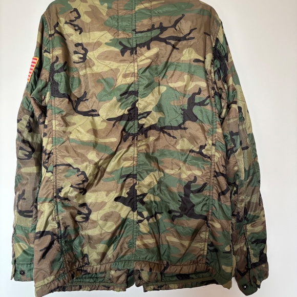 mens Ralph Lauren size medium camouflage coat Denim and Supply USA flag vintage - Picture 6 of 13